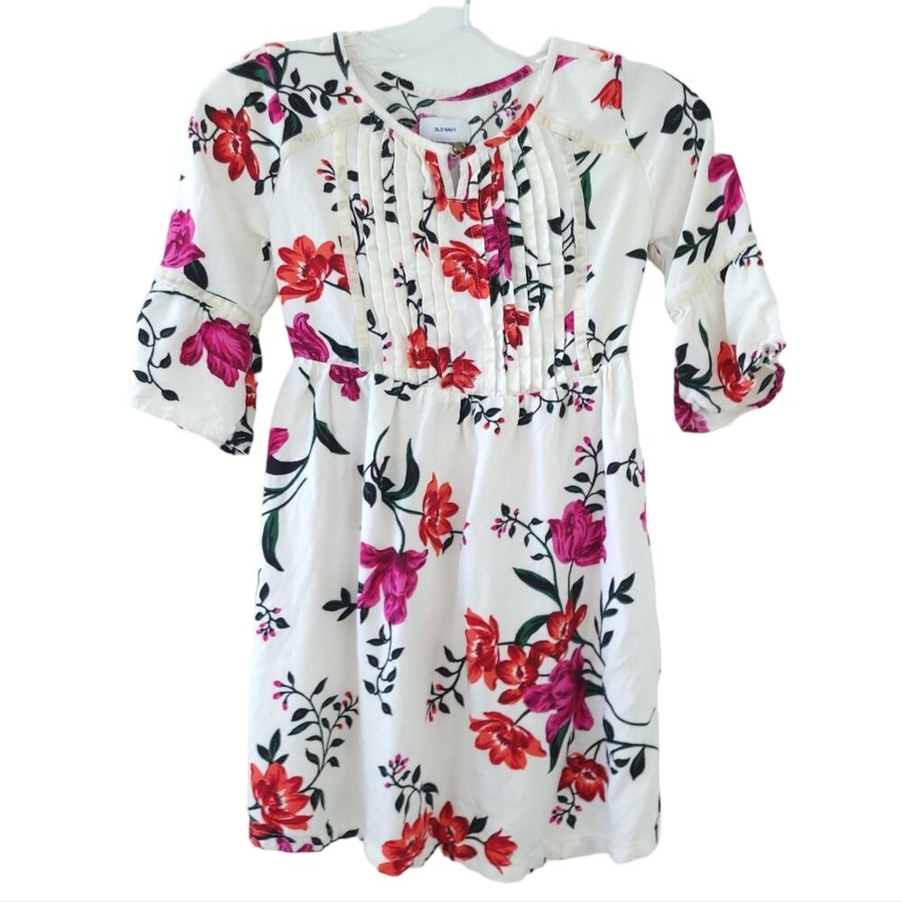 Old Navy Floral Girls Dress Size 8 Cream, Pink Spring Dress, Summer Dress